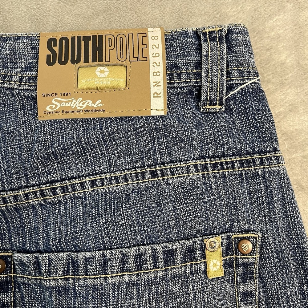 Vintage Southpole Gold Tab Denim Shorts Men's 34* Blue Baggy Skater Hip Hop - Picture 11 of 15